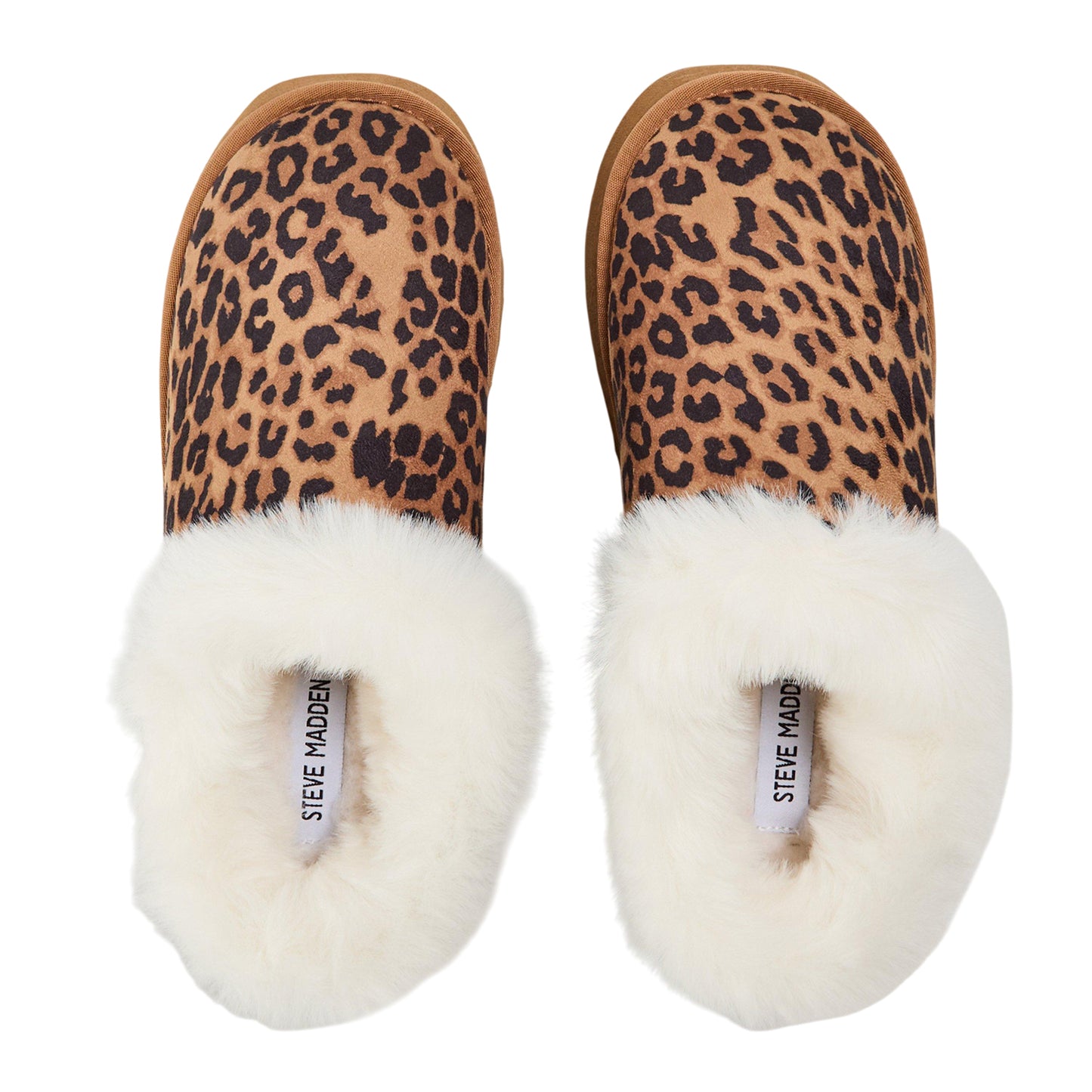 Brown - Lifestyle - Steve Madden Womens-Ladies Chaplin Leopard Print Platform Slippers
