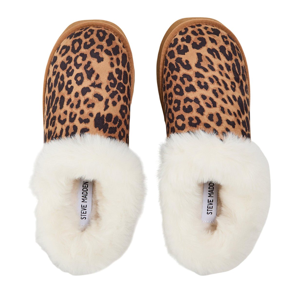 Brown - Lifestyle - Steve Madden Womens-Ladies Chaplin Leopard Print Platform Slippers
