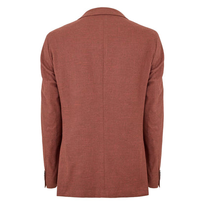 Red - Back - Boss Mens Hanry Textured Notch Neck Blazer