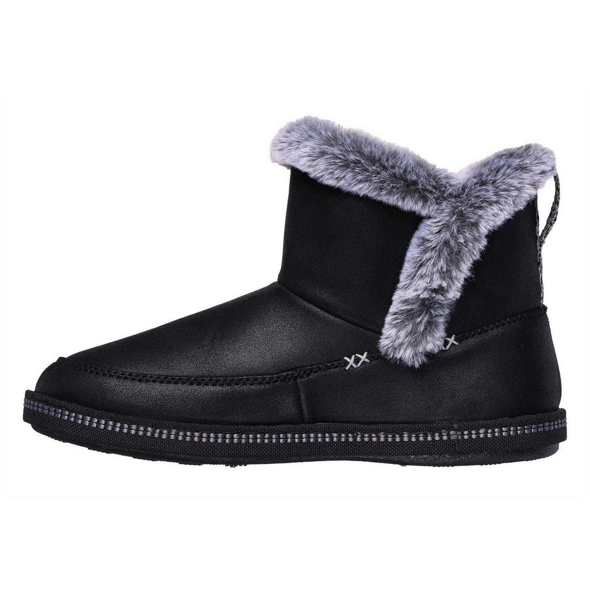 Black - Back - Skechers Womens-Ladies Campfire Flat Slippers