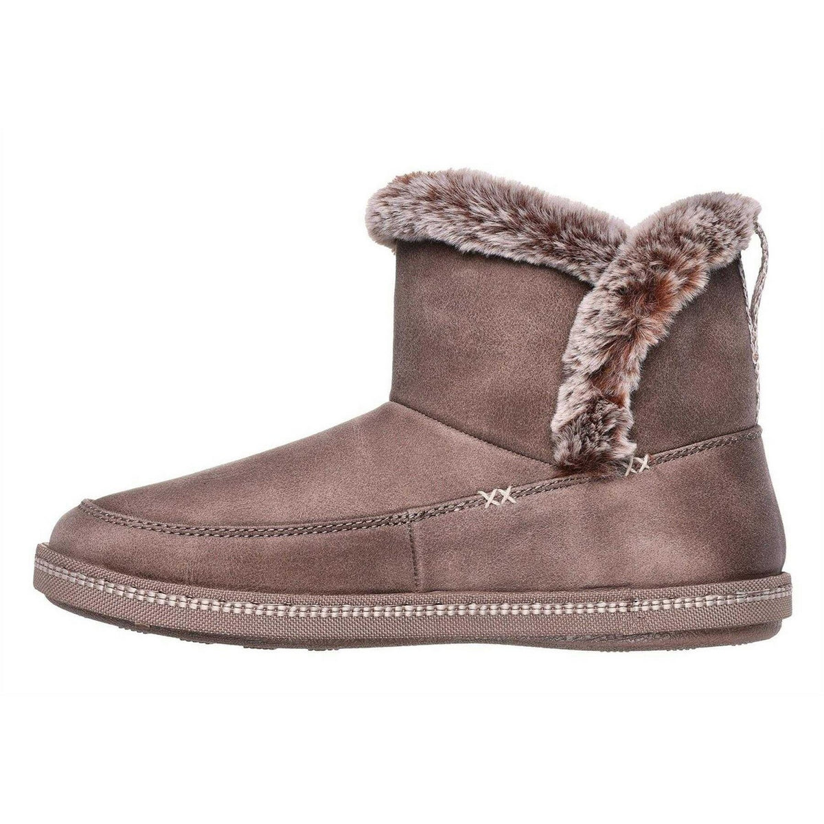 Dark Taupe - Back - Skechers Womens-Ladies Campfire Flat Slippers