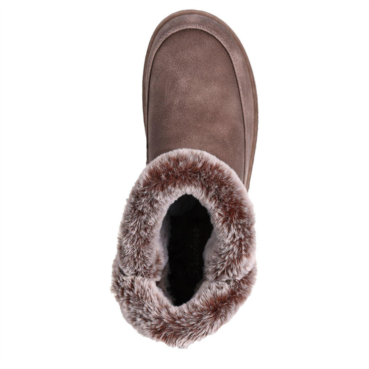 Dark Taupe - Side - Skechers Womens-Ladies Campfire Flat Slippers