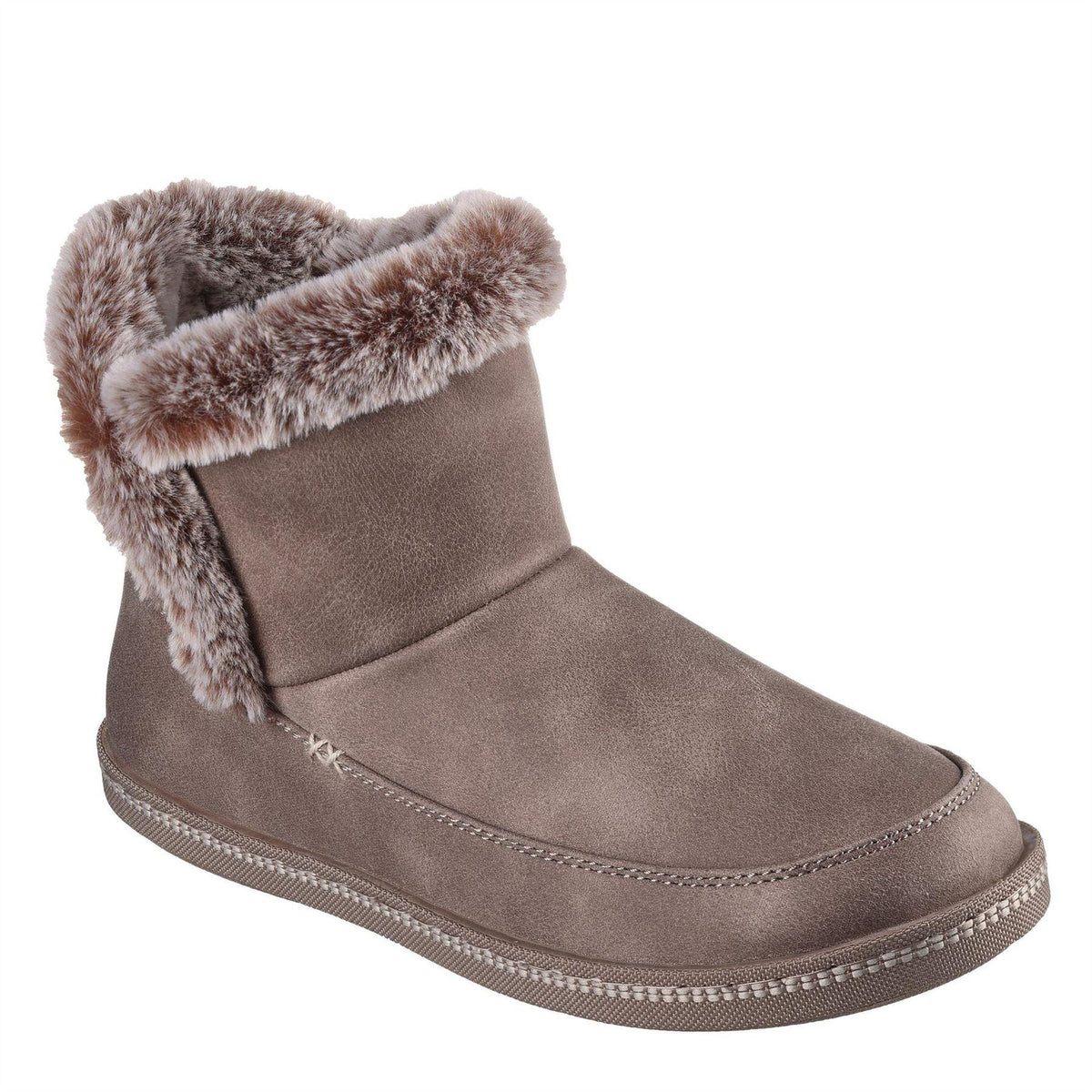 Dark Taupe - Pack Shot - Skechers Womens-Ladies Campfire Flat Slippers
