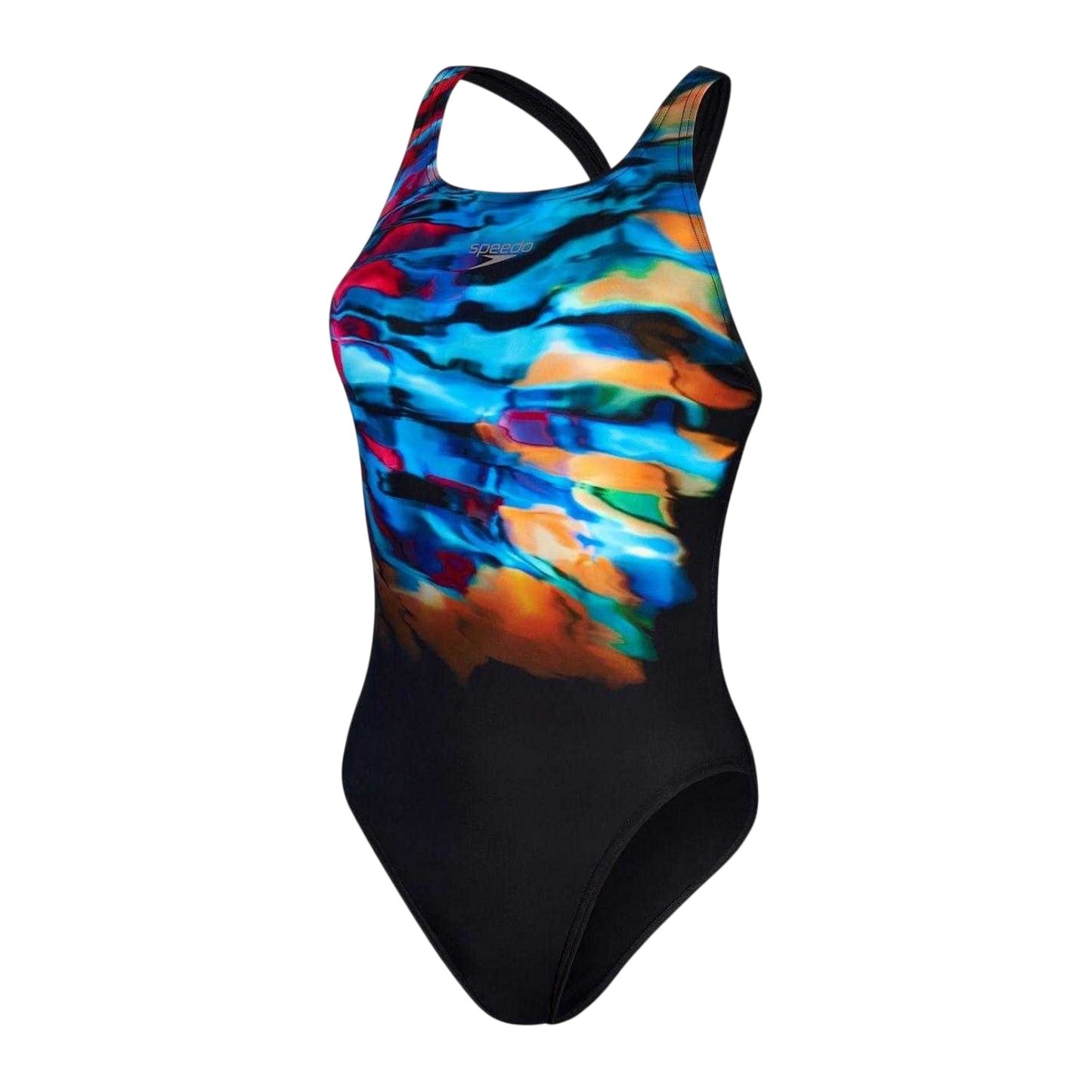 Black-Multicoloured - Front - Speedo Womens-Ladies Placement Digital One Piece Swimsuit