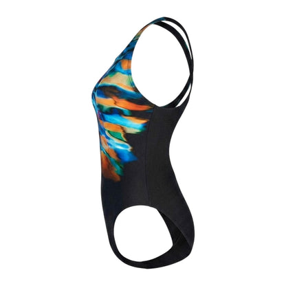 Black-Multicoloured - Back - Speedo Womens-Ladies Placement Digital One Piece Swimsuit