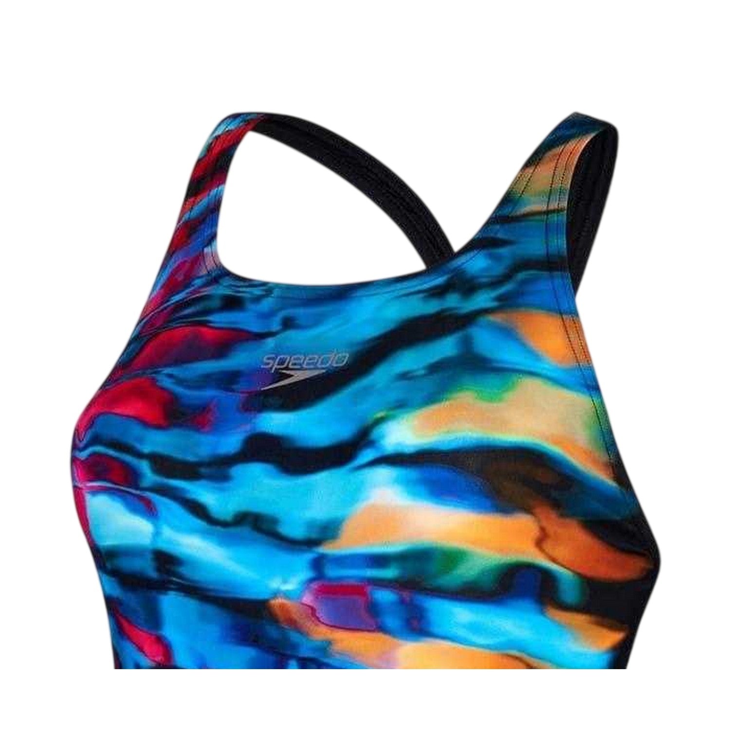 Black-Multicoloured - Side - Speedo Womens-Ladies Placement Digital One Piece Swimsuit