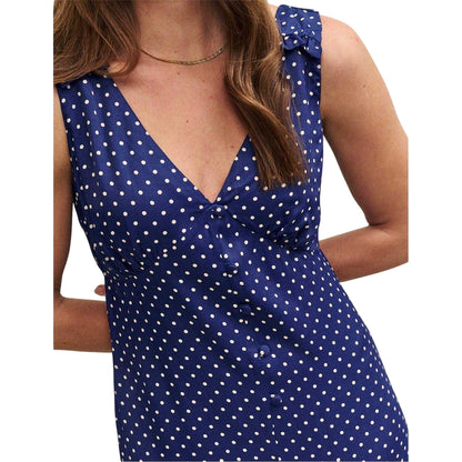Blue - Side - Nobody´s Child Womens-Ladies Polka Dot V Neck Relaxed Fit Sleeveless Jumpsuit
