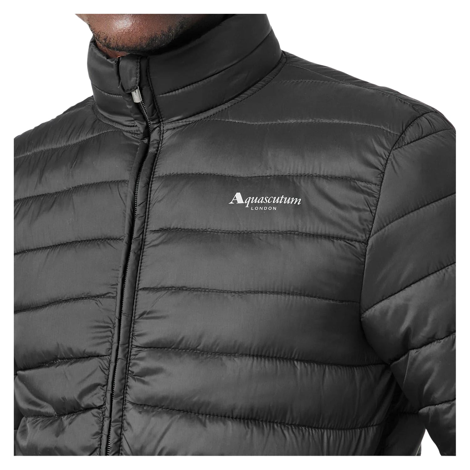 Black - Side - Aquascutum Mens Puffer Jacket