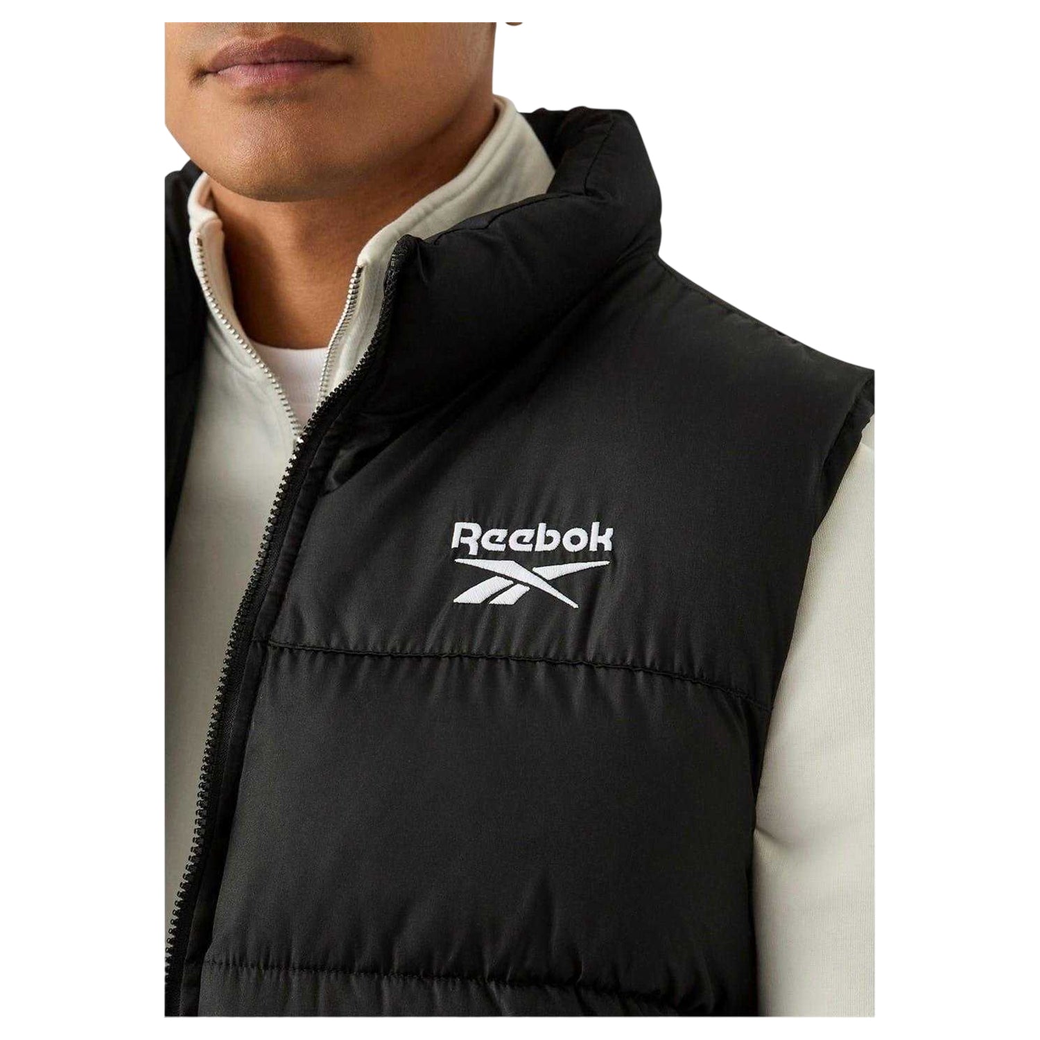 Black - Side - Reebok Mens Quilted Gilet