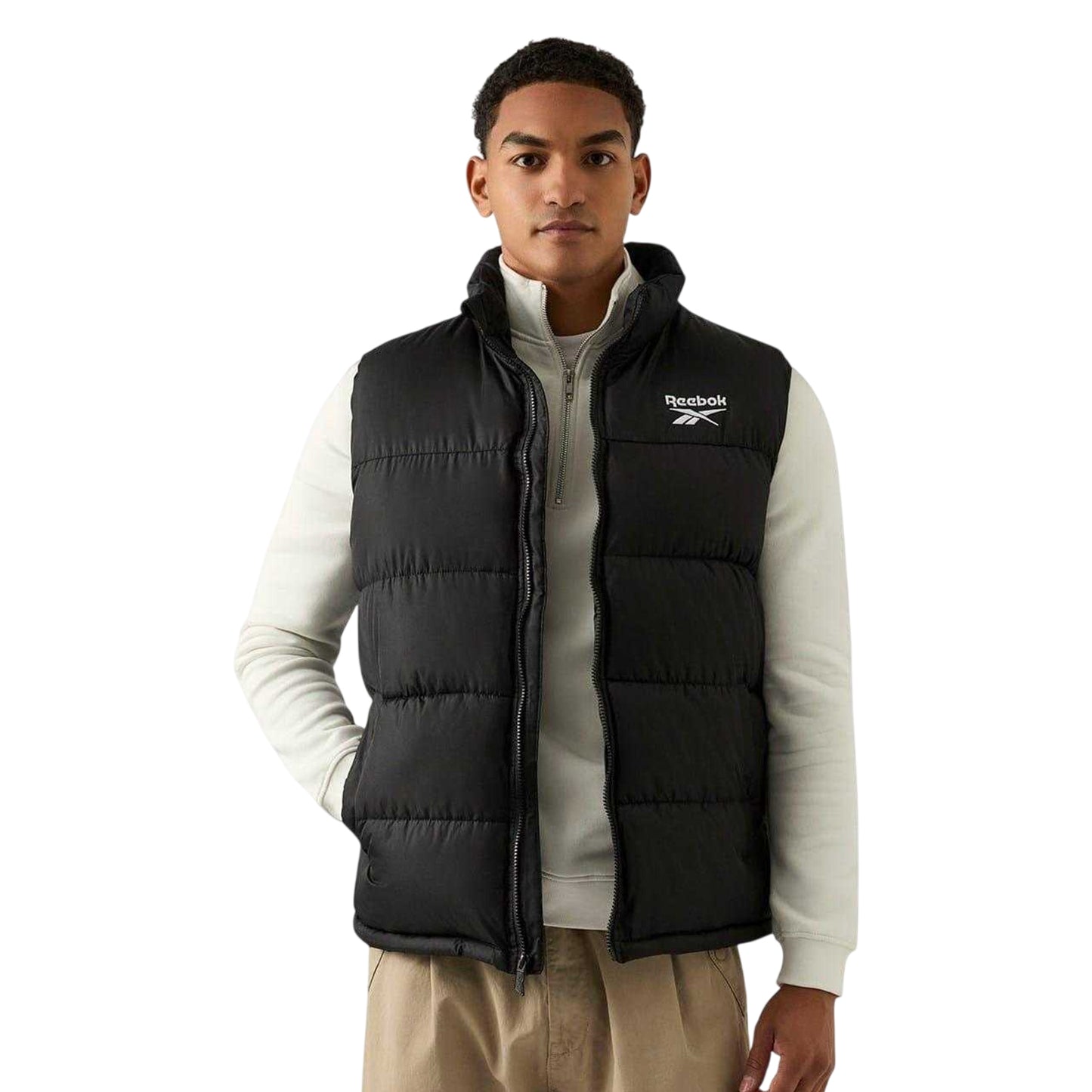 Black - Front - Reebok Mens Quilted Gilet
