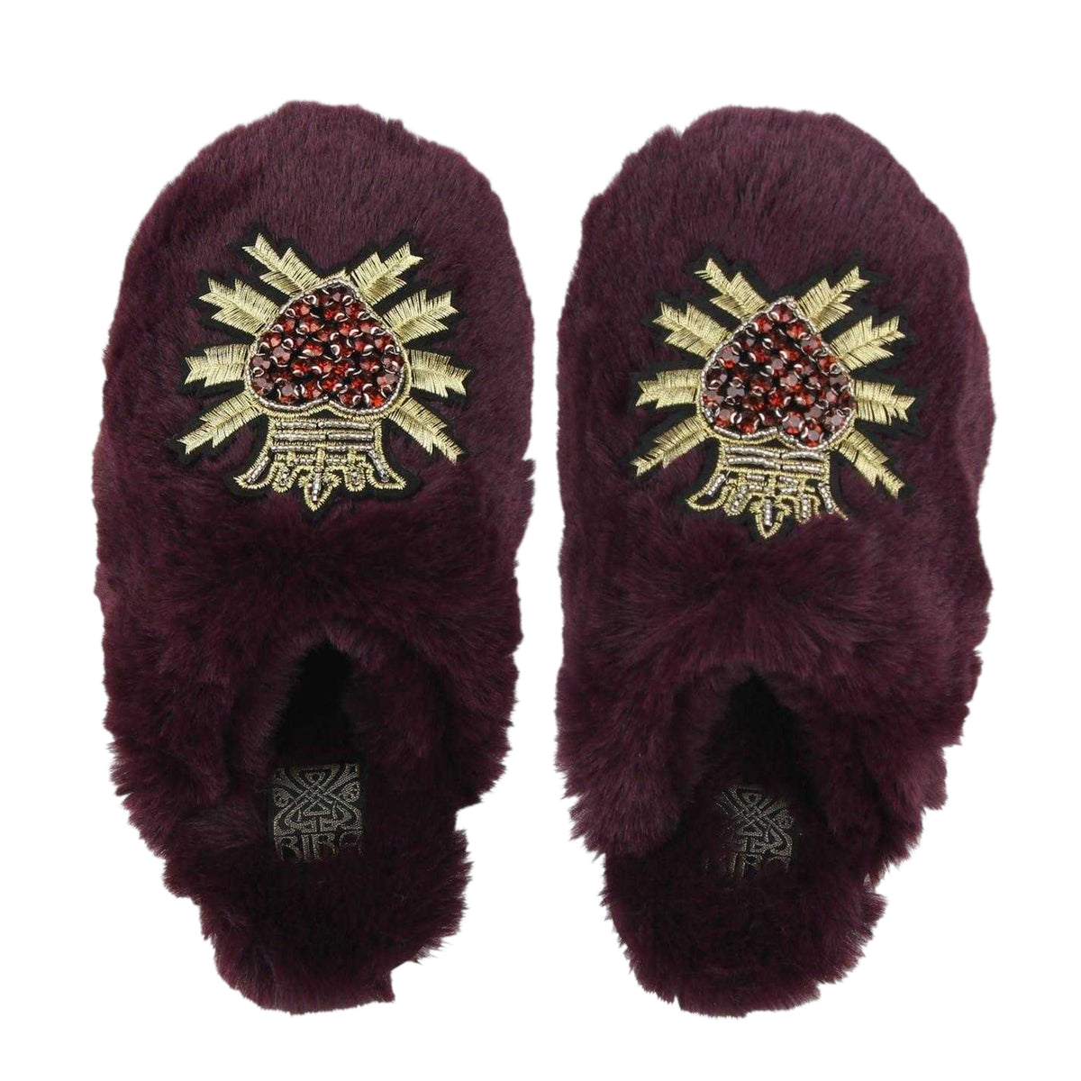 Purple Heart - Side - Biba Womens-Ladies Faux Fur Slippers