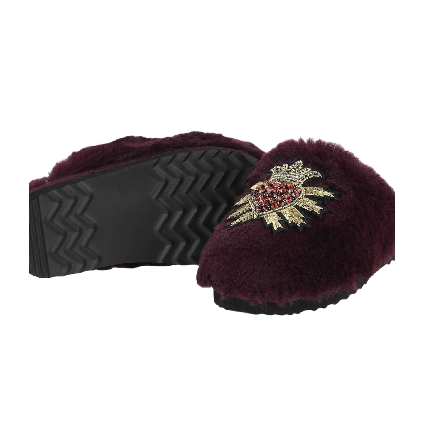 Purple Heart - Lifestyle - Biba Womens-Ladies Faux Fur Slippers