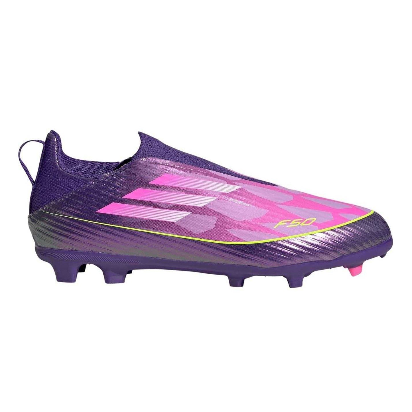 Purple-Yellow - Front - Adidas Childrens-Kids League Football Boots