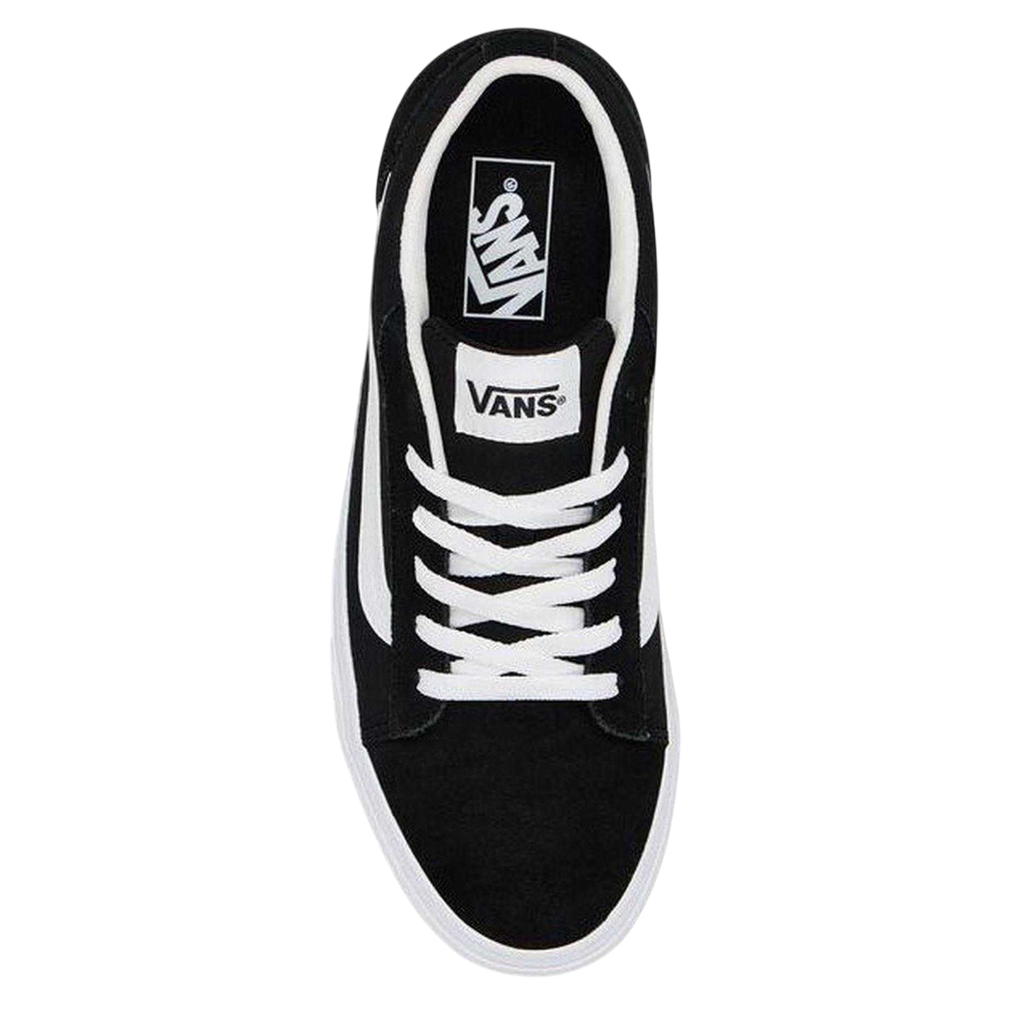 Black-White - Side - Vans Mens Canvas Trainers