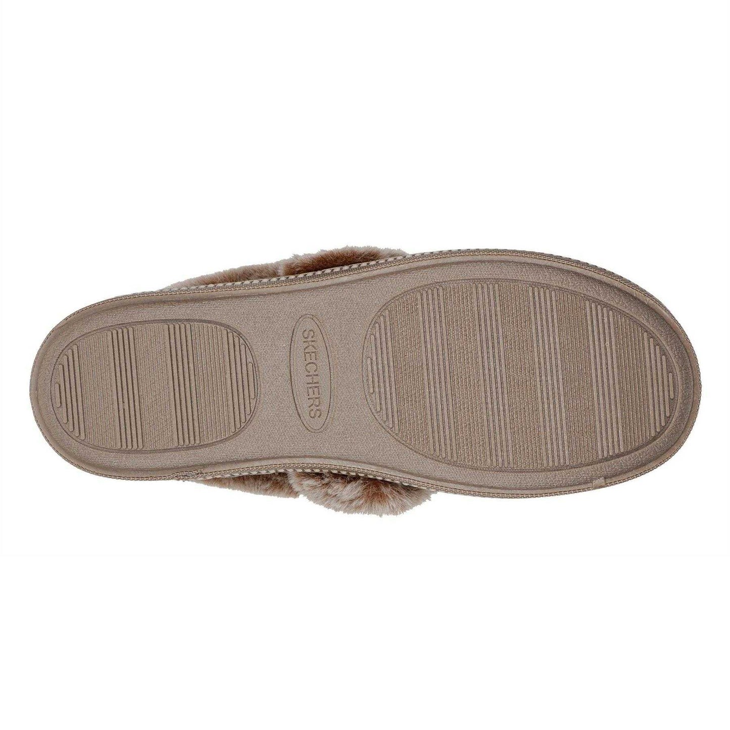Taupe - Lifestyle - Skechers Womens-Ladies Cosy CampF Leather Slippers