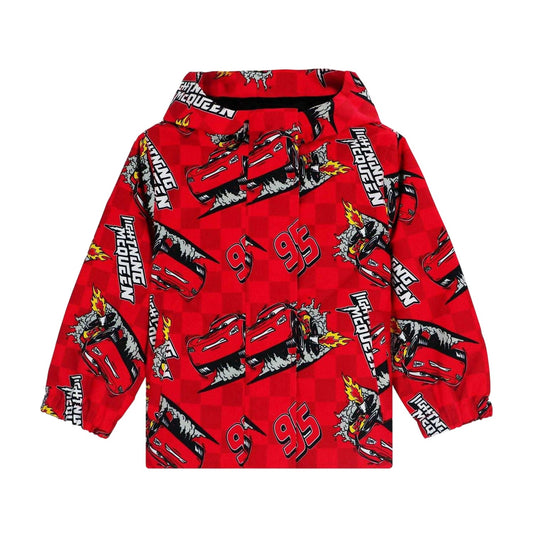 Red - Front - Cars Childrens-Kids Lightning McQueen Lightweight Hooded Jacket