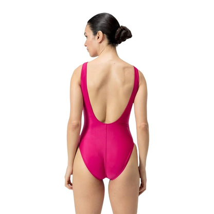 Purple-Blue - Back - Speedo Womens-Ladies Logo One Piece Swimsuit