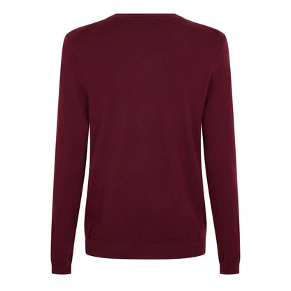 Dark Red - Back - Boss Mens Batisse V Neck Sweater Top