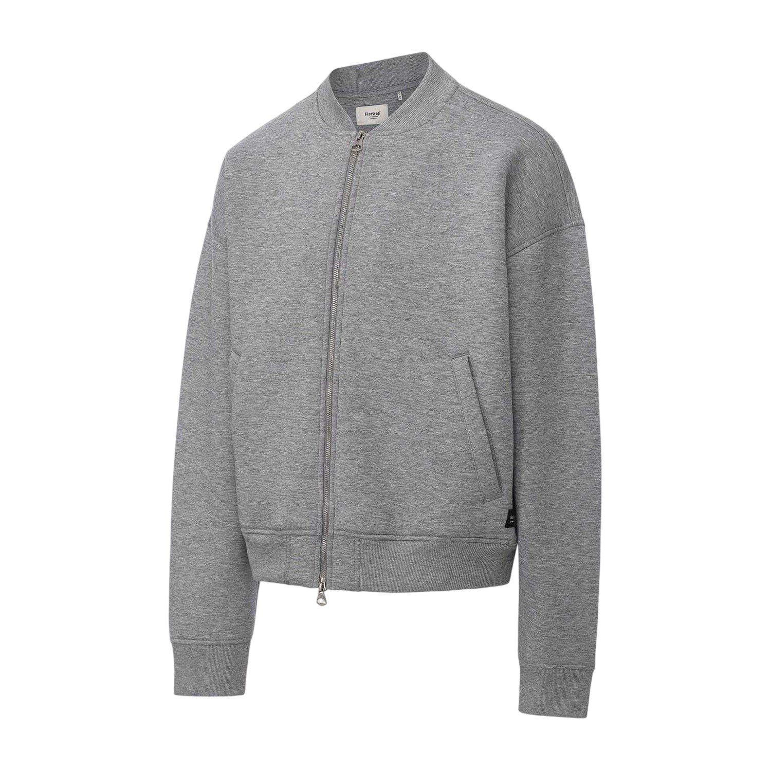 Grey - Side - Firetrap Mens Scuba Bomber Jacket
