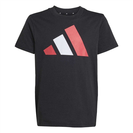 Black - Front - Adidas Childrens-Kids Big Logo T-Shirt