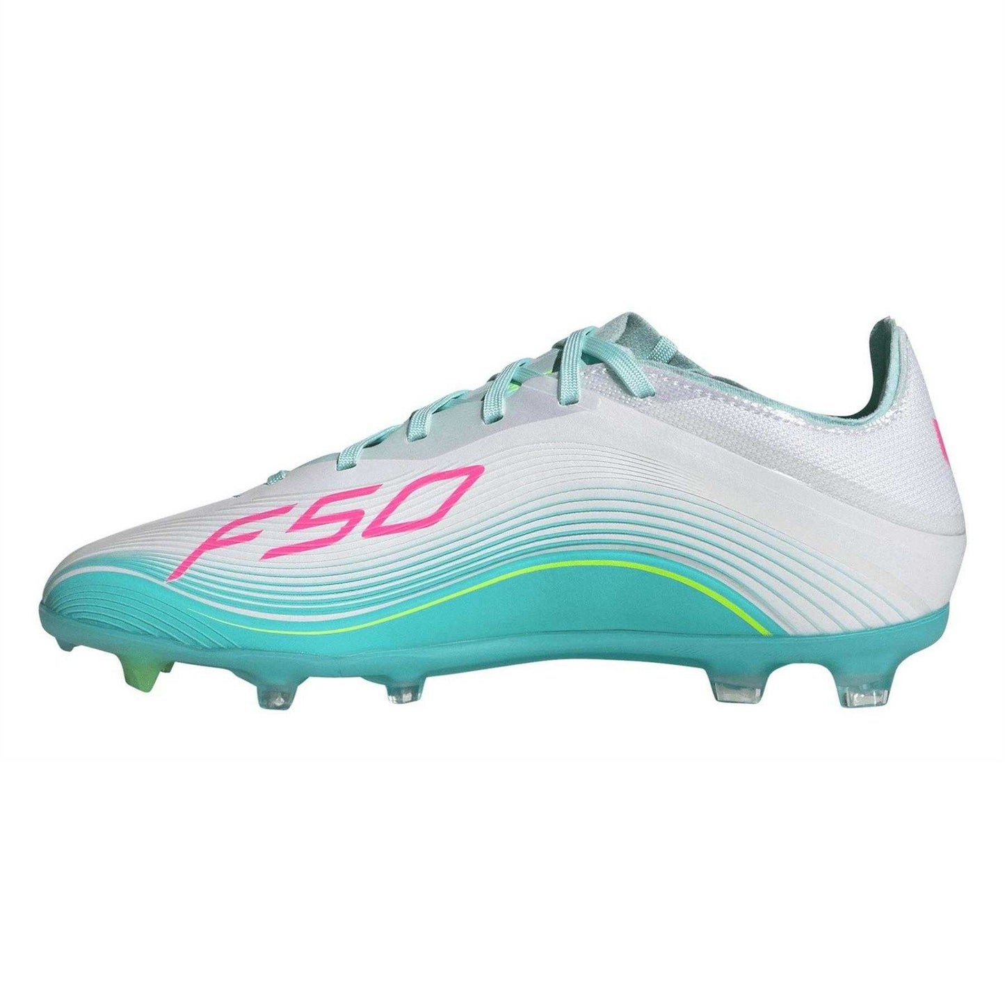 White-Pink-Blue - Side - Adidas Childrens-Kids X Speedportal.3 Firm Ground Football Boots