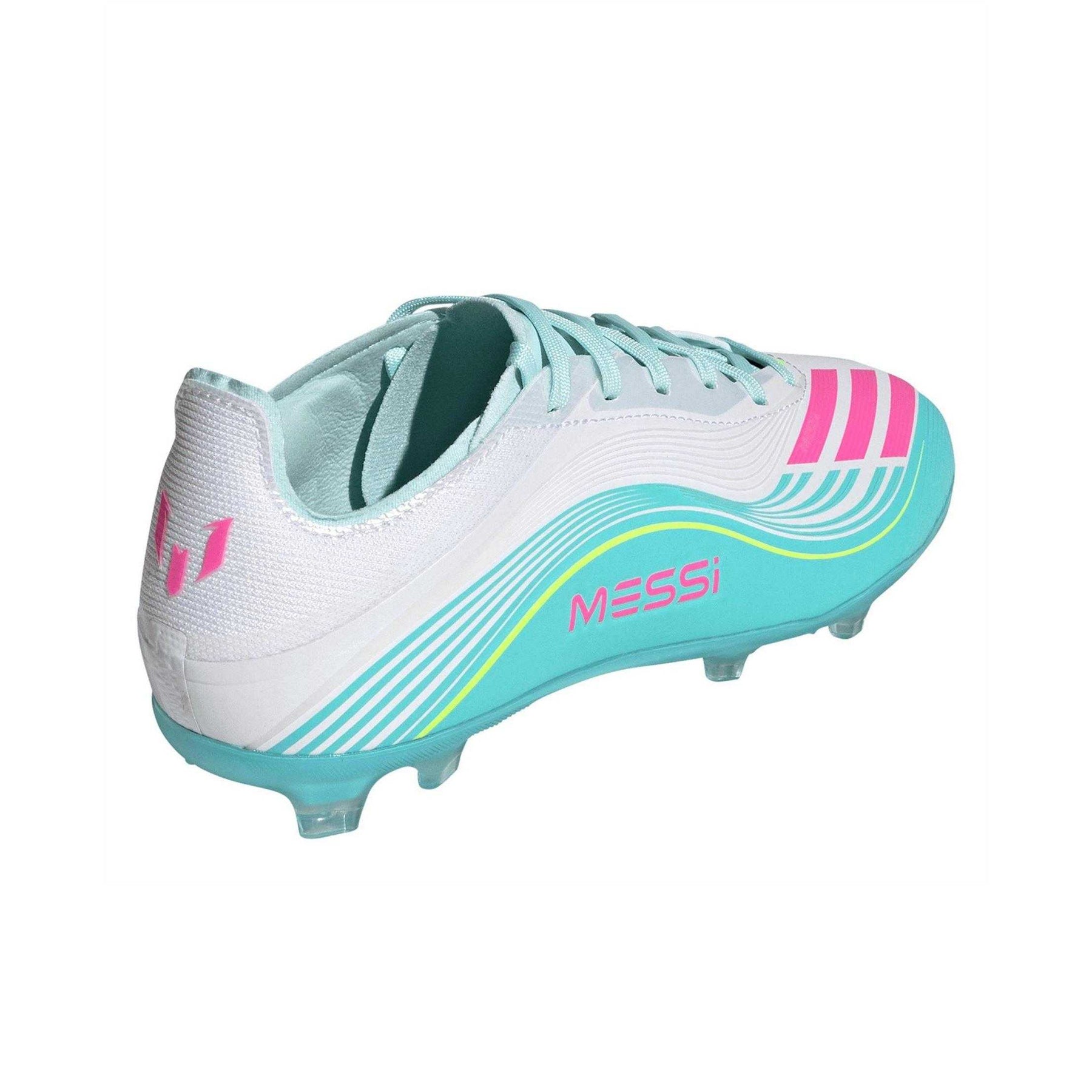 White-Pink-Blue - Back - Adidas Childrens-Kids X Speedportal.3 Firm Ground Football Boots