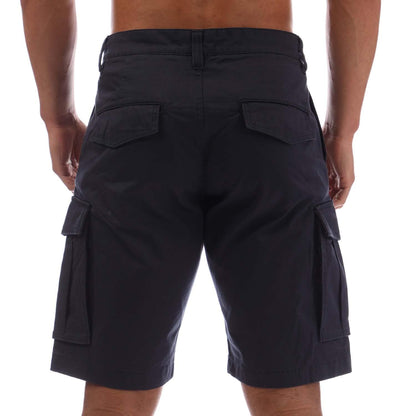 Navy - Back - Gant Mens Twill Relaxed Fit Cargo Shorts