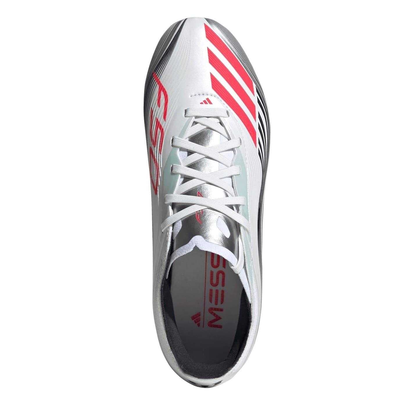 White-Red - Lifestyle - Adidas Childrens-Kids F50 Messi Elite Firm Ground Football Boots