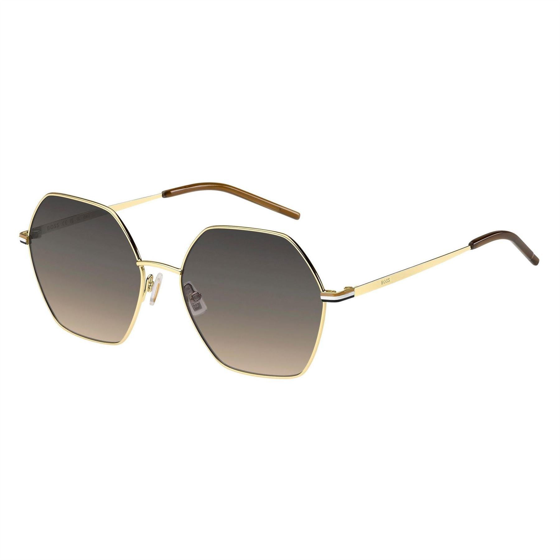 Gold - Front - Boss Unisex Adult Round Geometric Sunglasses