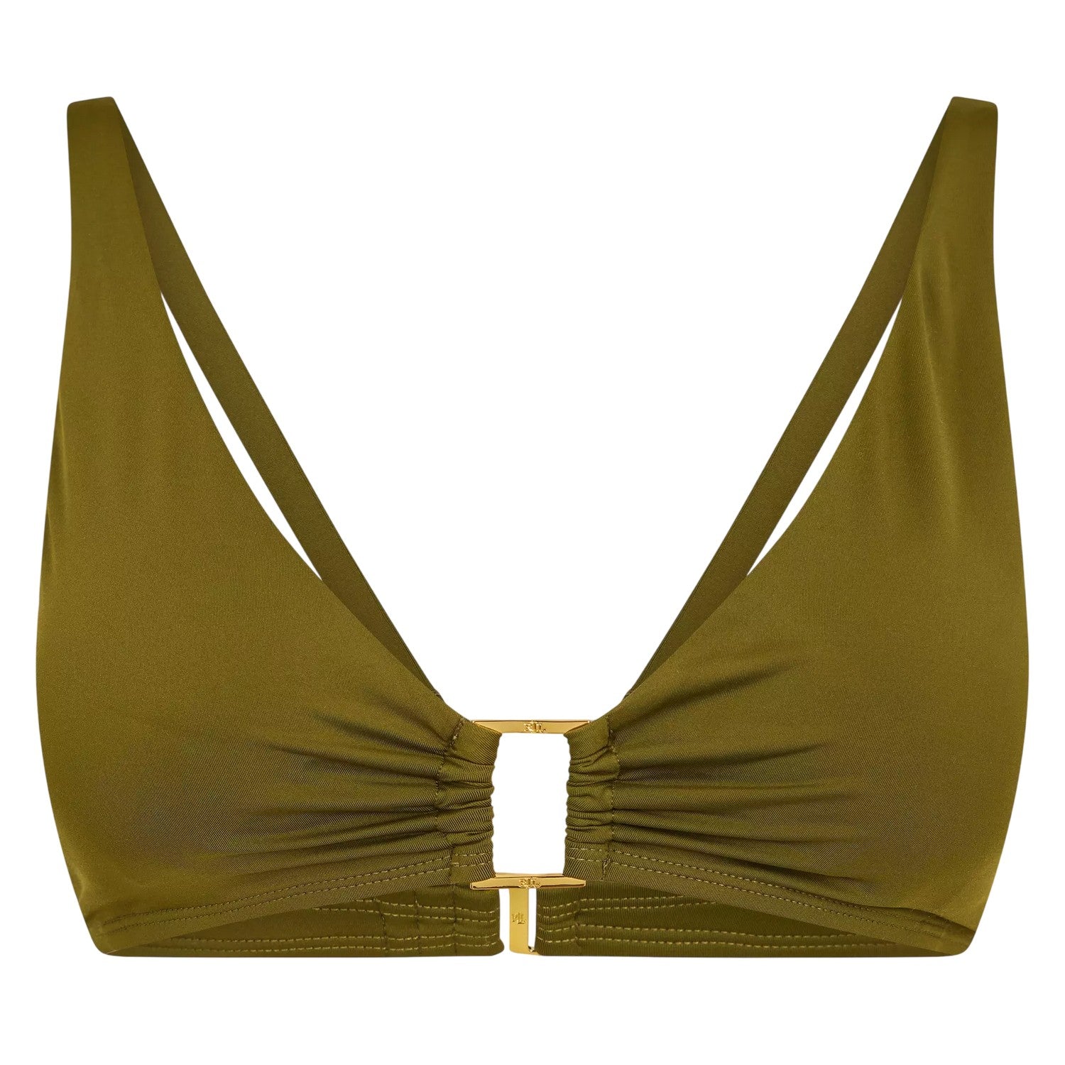 Khaki Green - Front - Ralph Lauren Womens-Ladies Lauren Bikini Top