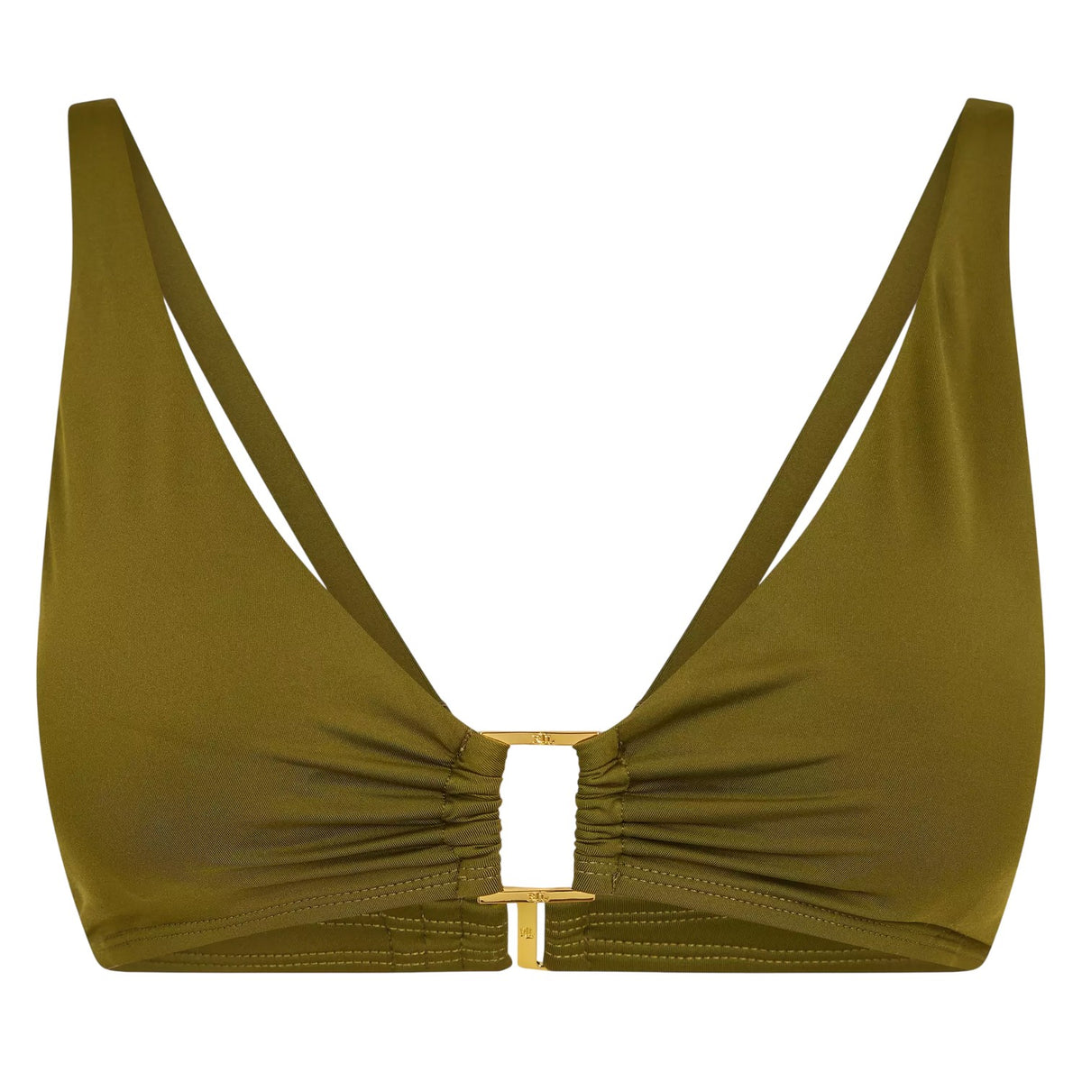 Khaki Green - Front - Ralph Lauren Womens-Ladies Lauren Bikini Top
