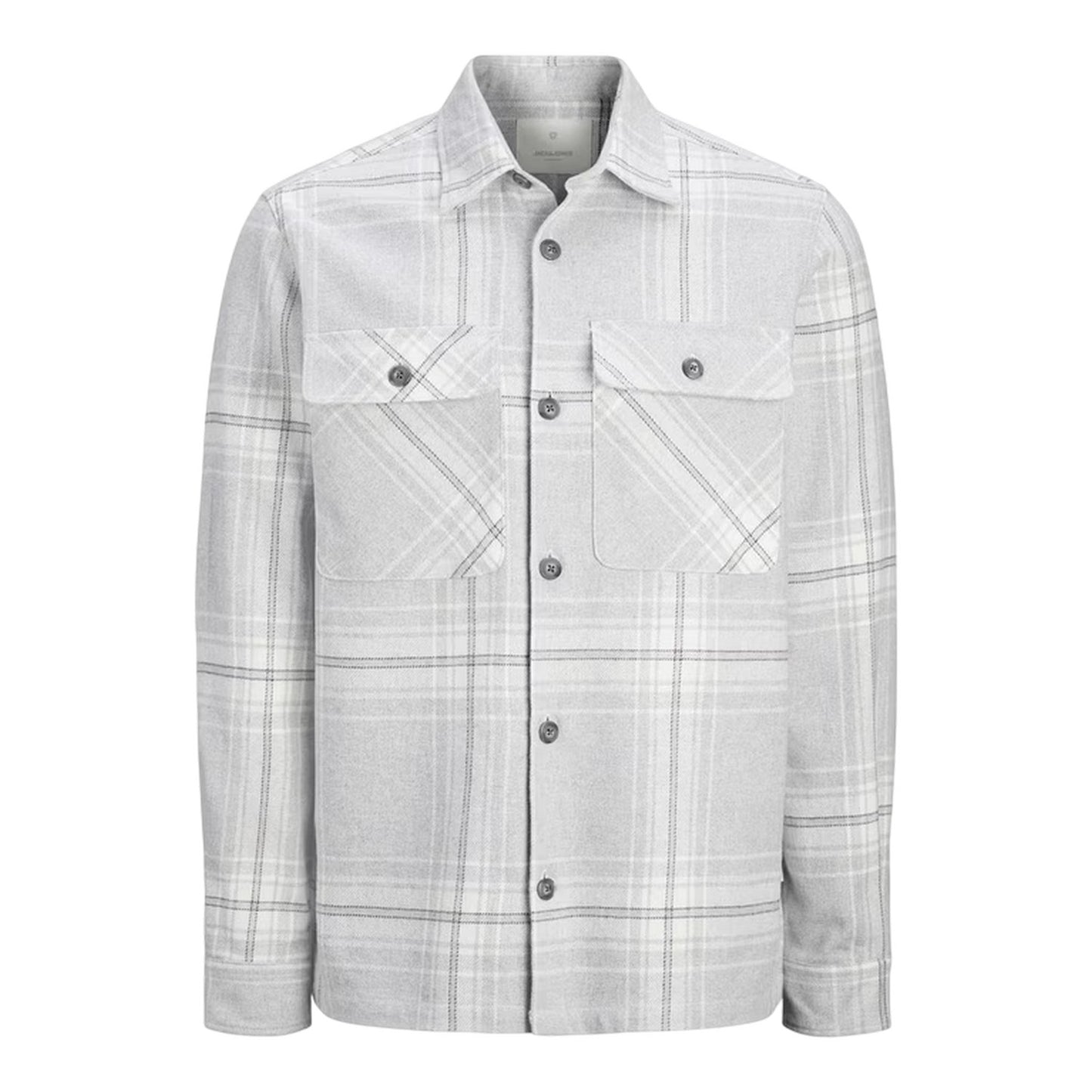 Grey Melange - Front - Jack And Jones Mens Raymond Shacket