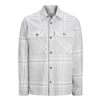 Grey Melange - Front - Jack And Jones Mens Raymond Shacket