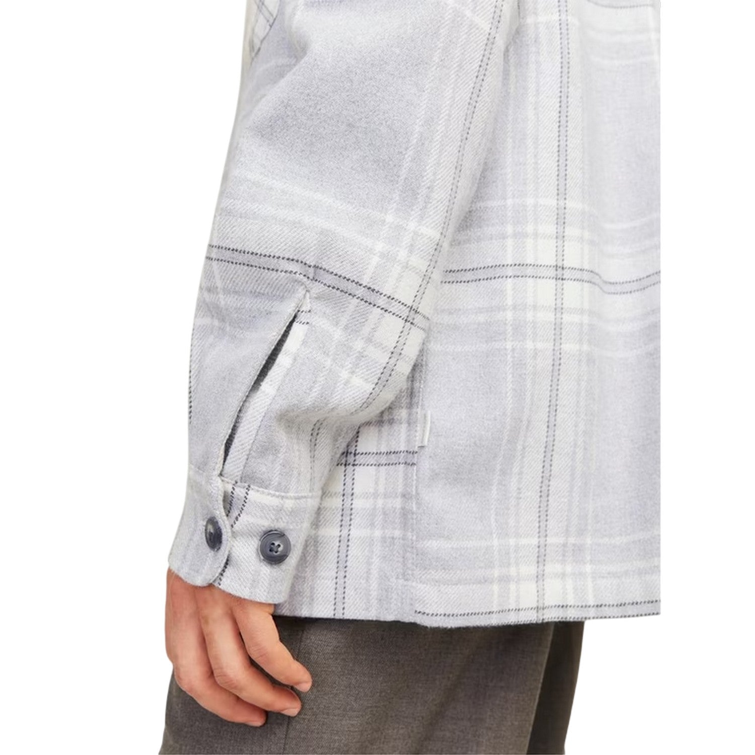 Grey Melange - Side - Jack And Jones Mens Raymond Shacket