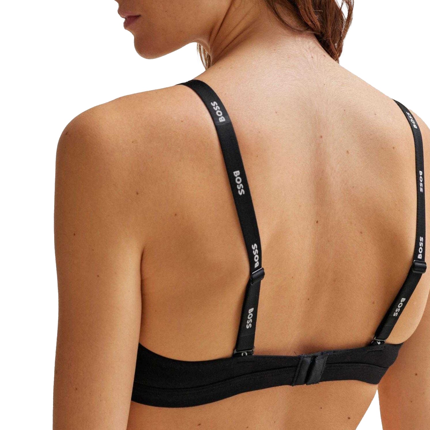 Black - Back - Boss Womens-Ladies Triangle Logo Bra