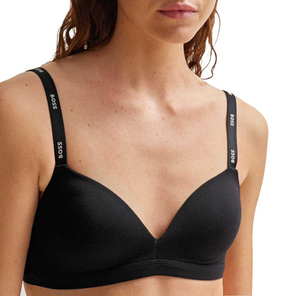 Black - Side - Boss Womens-Ladies Triangle Logo Bra