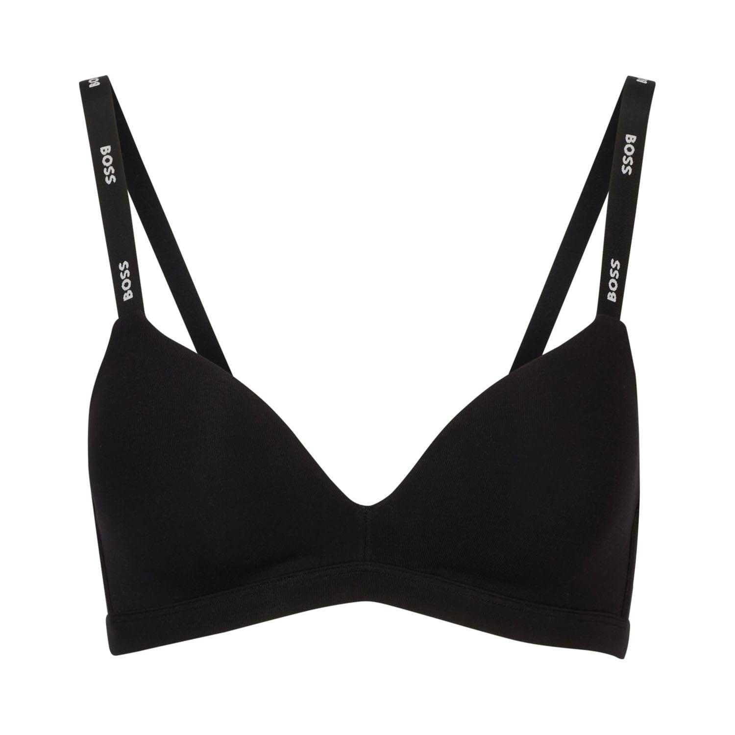 Black - Front - Boss Womens-Ladies Triangle Logo Bra