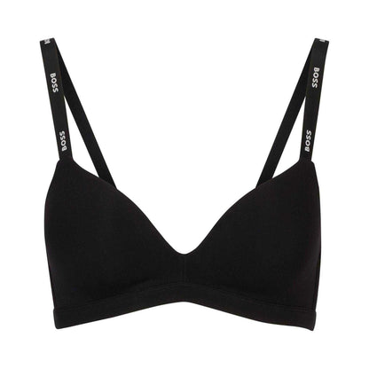Black - Front - Boss Womens-Ladies Triangle Logo Bra