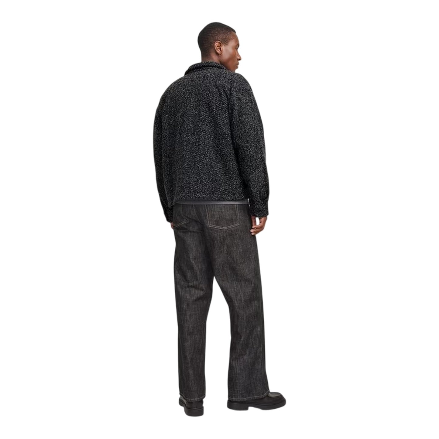 Black - Back - Jack And Jones Mens Relaxed Fit Winter Overshirt