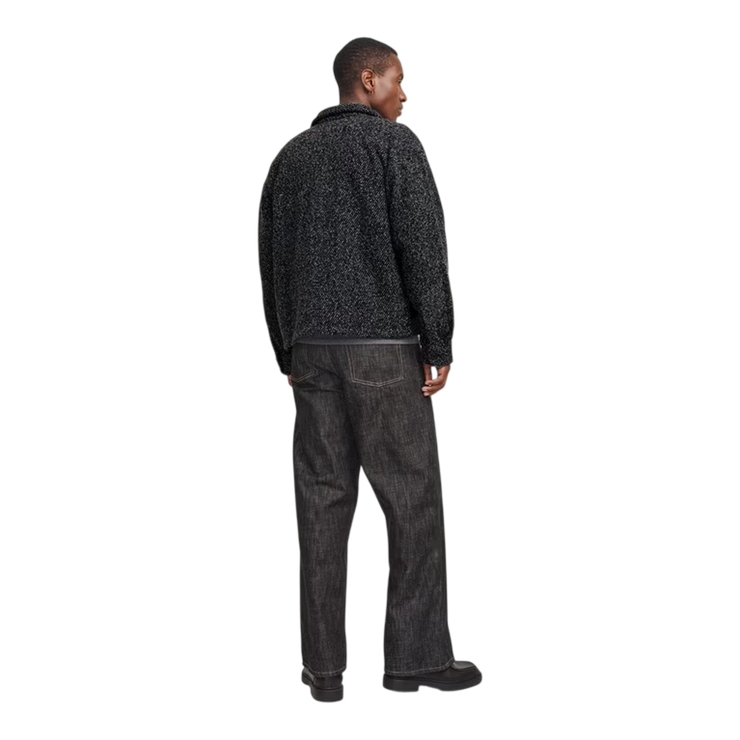 Black - Back - Jack And Jones Mens Relaxed Fit Winter Overshirt