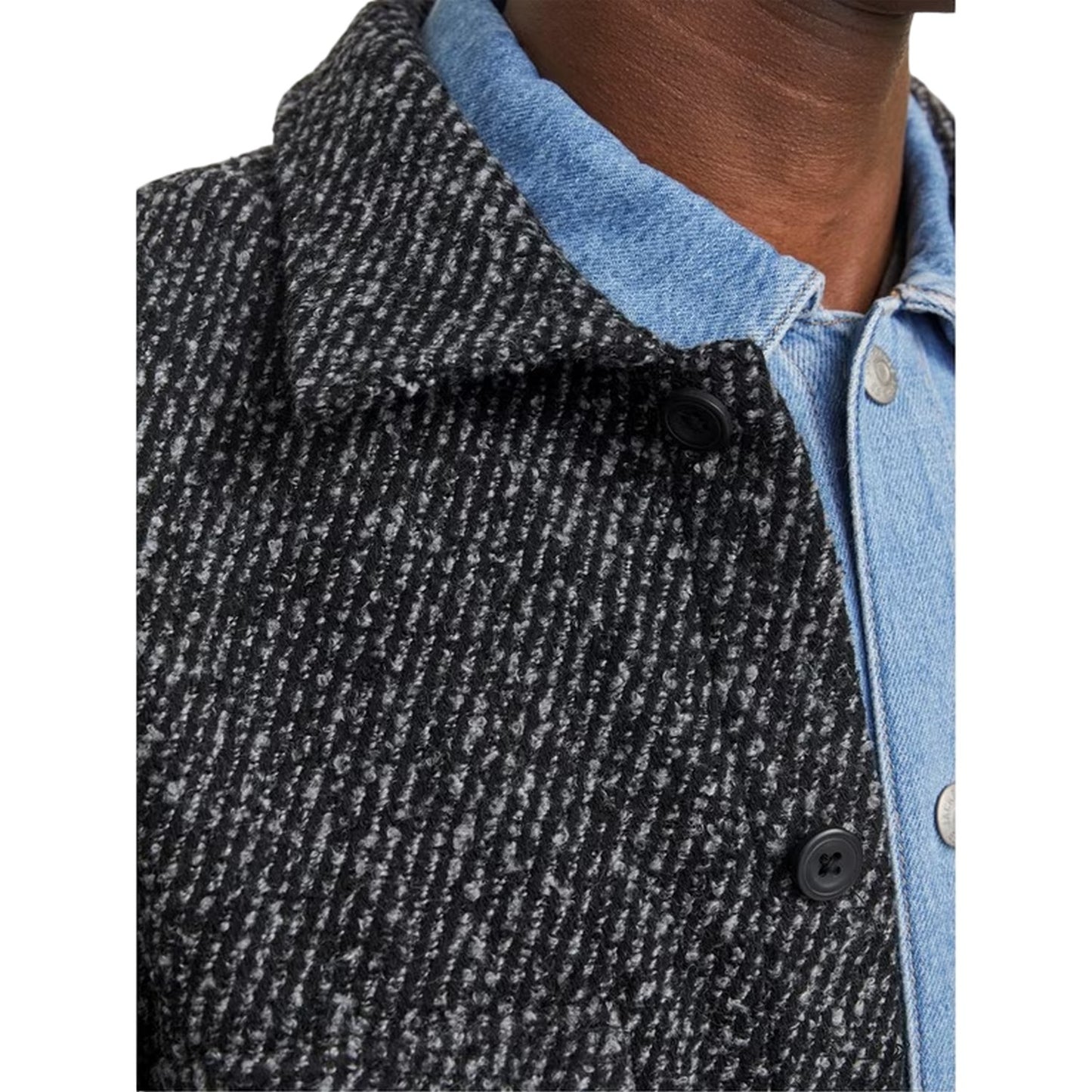 Black - Side - Jack And Jones Mens Relaxed Fit Winter Overshirt