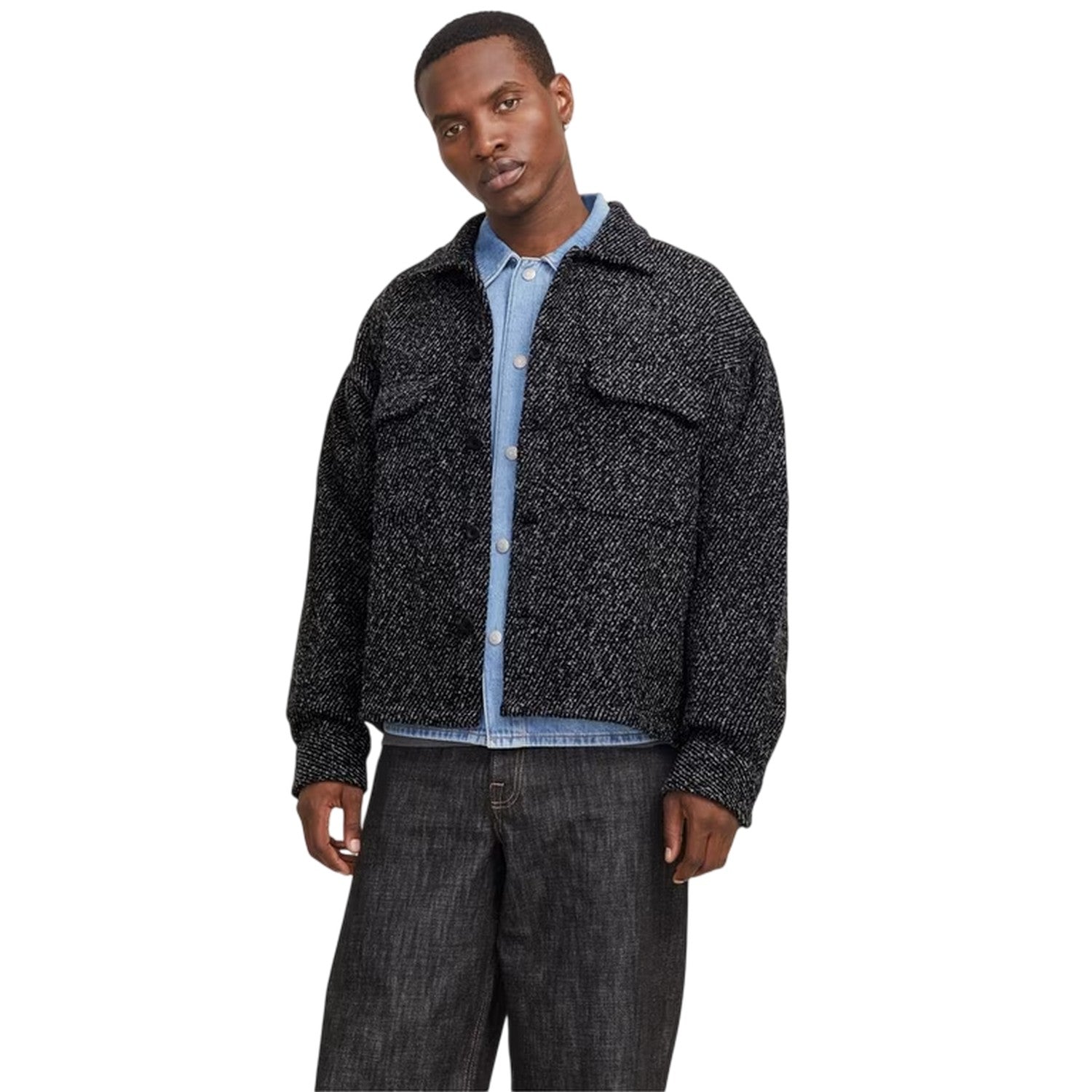 Black - Lifestyle - Jack And Jones Mens Relaxed Fit Winter Overshirt