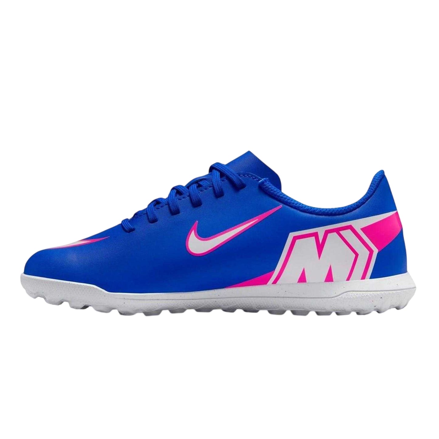 Blue-White-Pink - Side - Nike Childrens-Kids Vapor Ribbed Synthetic Football Astro Turf Trainers