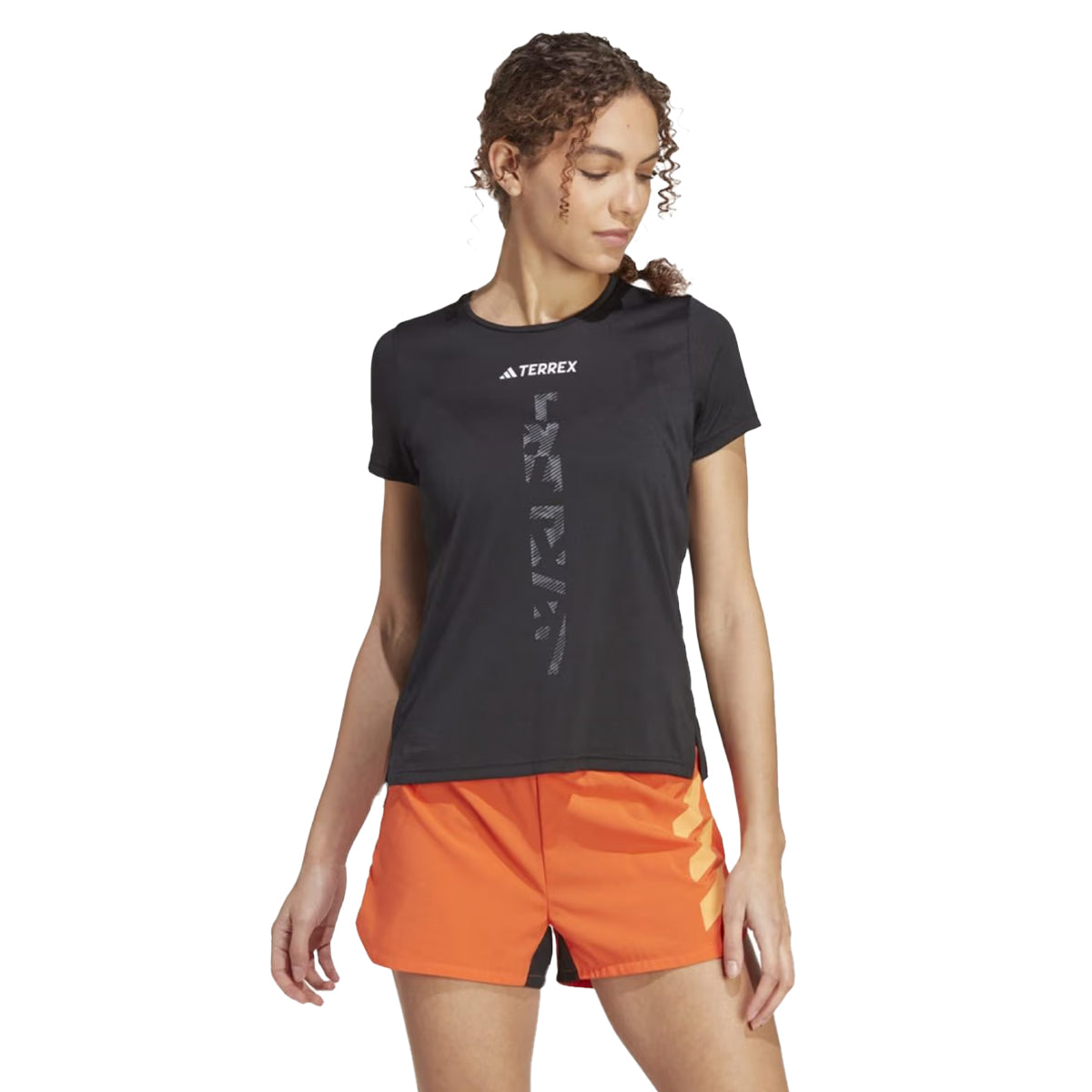 Black - Side - Adidas Womens-Ladies Terrex Agravic Trail Running T-Shirt
