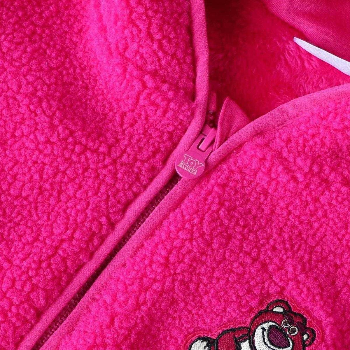 Pink - Side - Toy Story 3 Childrens-Kids Lotso Polyester Fleece Hooded Jacket