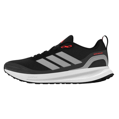 Black-Silver - Back - Adidas Mens Runfalcon 5 Water Repellent Trainers