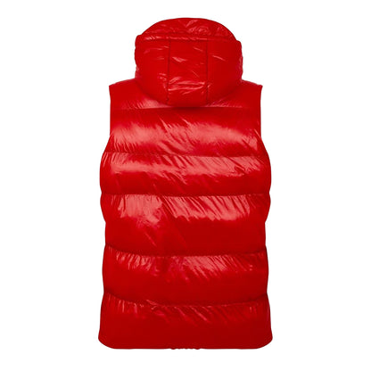Red - Back - Born Rich Mens Plain Hooded Gilet