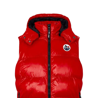 Red - Side - Born Rich Mens Plain Hooded Gilet