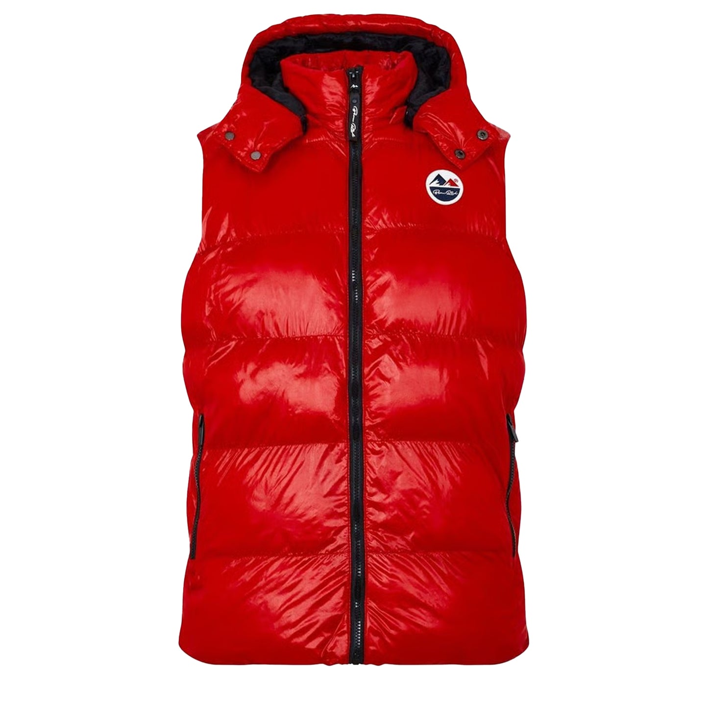 Red - Front - Born Rich Mens Plain Hooded Gilet