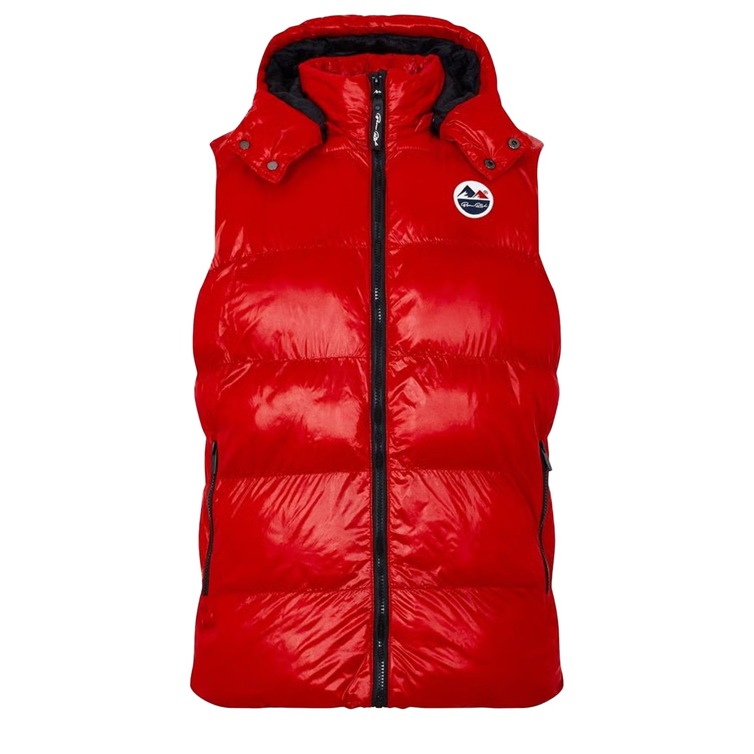Red - Front - Born Rich Mens Plain Hooded Gilet